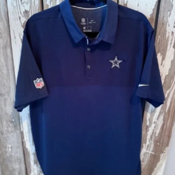Nike NFL Cowboys OnField Polo Size XL Drifit Navy - Picture 1 of 8